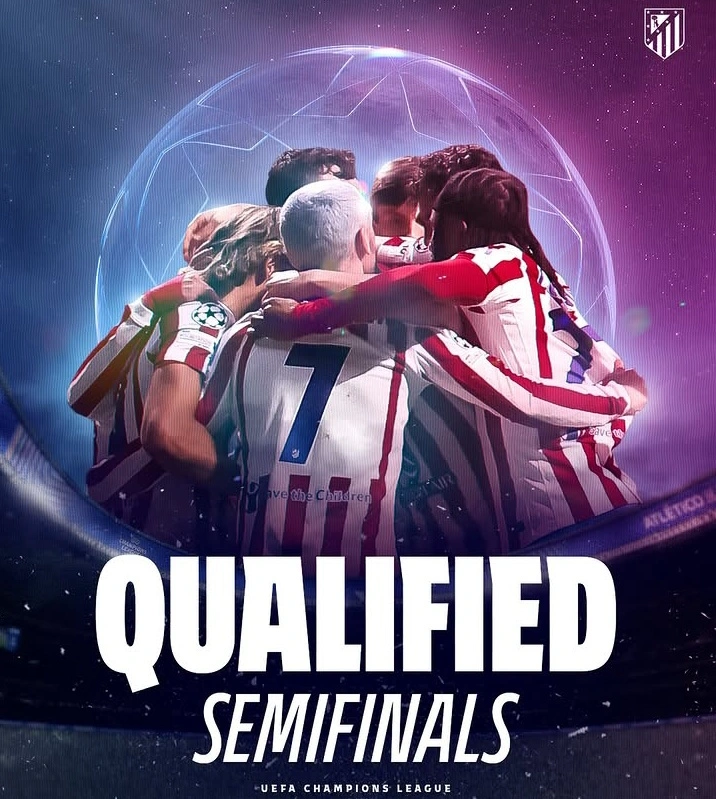 Atletico Madrid lolos ke semifinal Liga Champions 2026 meski kalah 1-2 dari Barcelona. Dok/atletico