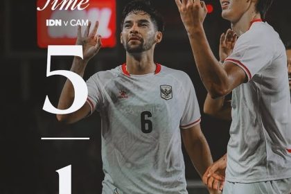 Timnas Indonesia mengalahkan Kamboja 5-1 pada laga pembuka Grup A Piala AFF 2026 di Stadion Pakansari, Bogor, dengan Mitchell Baker mencetak hattrick pada debut kompetitifnya.