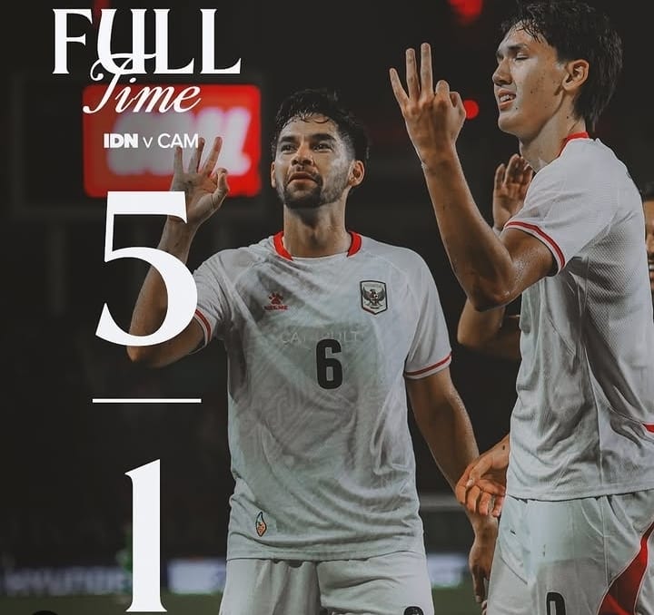 Timnas Indonesia mengalahkan Kamboja 5-1 pada laga pembuka Grup A Piala AFF 2026 di Stadion Pakansari, Bogor, dengan Mitchell Baker mencetak hattrick pada debut kompetitifnya.