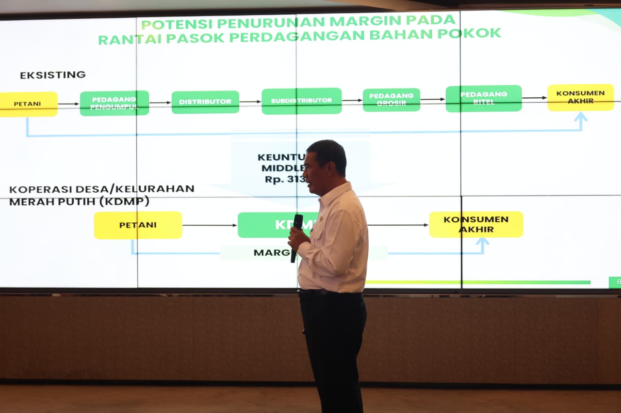 mentan amran sulaiman paparkan kdmp pangkas rantai distribusi margin rp313 triliun bahan pokok